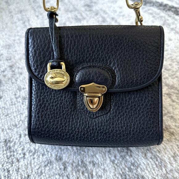 Dooney & Bourke  Rare Vintage Navy Leather Mini Crossbody Bag - Picture 3 of 15